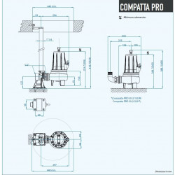 Bomba sumergible Dreno COMPATTA PRO 50-2/060 M/G con impulsor vortex