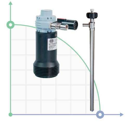 Draft pneumatic pump TR AISI 316 shaft INOX 1200 mm
