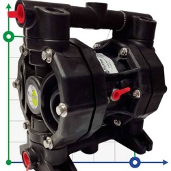 Pompe pneumatique à membrane pour coagulant PHOENIX P55 PVDF SANTOPRENE+PTFE, 55 l/min