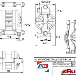 RUBY 025P-P-TPT-F насос пневматический мембранный