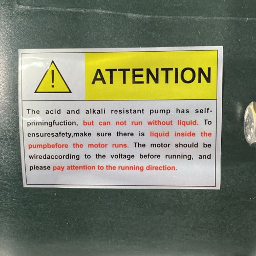 Насос химический для раствора хлорида железа QHB-G-40022EAL-SSH5V38AGABS GFRPP, 312L/min, 16,5m, 380V, центробежный