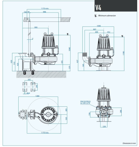 Канализационный насос Dreno VT 150/4/340 C.385 с вихревым рабочим колесом