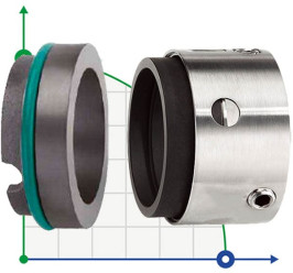 Sello de eje de resorte múltiple R-58U 20, CAR/SIC, EPDM, 304, ВО