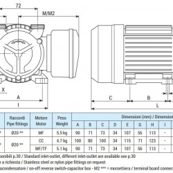 Liquid ring vortex pump LIVERANI EP NEOS 3/4 +BY-PASS, 29 l/min, TF/I 0.26 kW, 2800 rpm, 380B, AISI 316, Seal Cer.-Grafite-Epdm