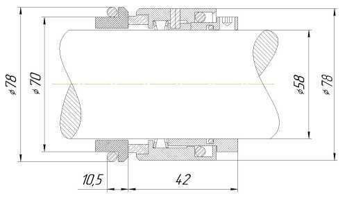 Mechanical shaft seal R-HJ92N 58, CAR/SIC, VITON, 304, G16