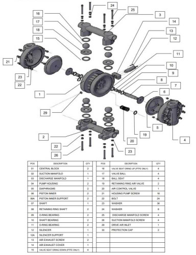 RUBY 025P-P-EPT-E насос пневматический мембранный