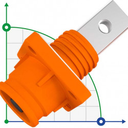 JC-CN12-S-01-M, 250A, 1500V DC коннектор гнездо для систем накопления энергии резьбовое отверстие, оранжевый