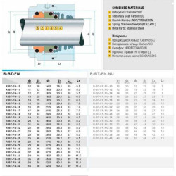 Uszczelnienie pompy R-BT-FN 20, CAR/SIC, VITON, 304