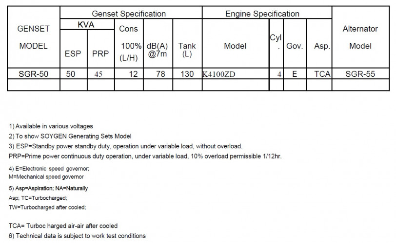 Generador diesel industrial SOYGEN SG50R con ATS y motor Ricardo 50kVA, 40kW, 380V/50HZ tipo cerrado