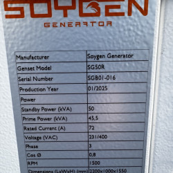 Промышленный дизельный генератор SOYGEN SG50R с ATS и двигателем Ricardo 50kVA, 40kW, 380V/50HZ закрытого типа