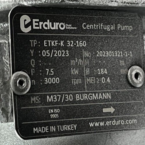 Pompe centrifuge pour huiles caloporteuses jusqu'à 350°C BTKF-K 32-160, imp 184mm, 3000