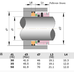 Торцевое уплотнение Inoxpa R-W011 50, SS/CAR, EPDM, 304
