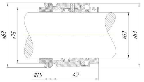 Mechanical shaft seal R-HJ92N 63, CAR/SIC, VITON, 304, G16