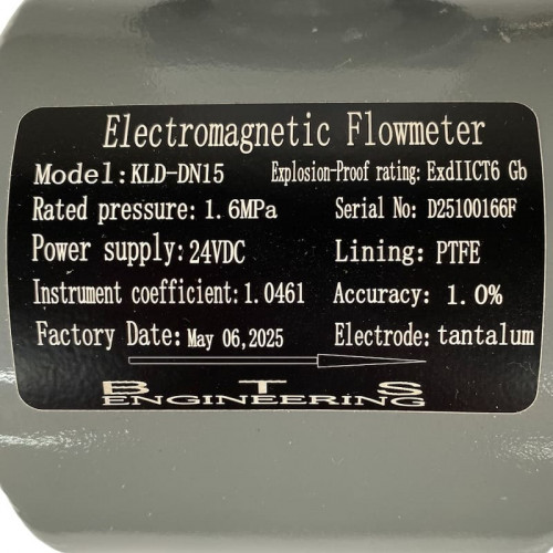 DN15 Magnetisch-induktiver Durchflussmesser aus Kohlenstoffstahl KLD PN16 (98% Schwefelsäure), 0,19-3,18 m3/h,4-20mA+RS485
