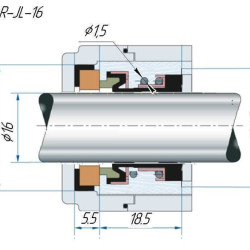 Gleitringdichtung  R-JL 16, CAR/CER, EPDM, 304