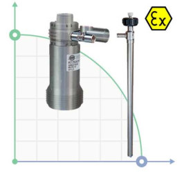 Pneumatische Fasspumpe TR ATEX 400W AISI 316L mit Hastelloy-Welle 1200 mm