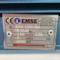 Bomba de vacío de anillo de agua ESV 150/50, 110 m3/h, 3 kW, 3000 rpm