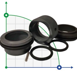 Gleitringdichtung für Pumpe Grundfos Sarlin R-706SO 38, SIC/SIC/SIC/SIC, VITON Teile-Nr. Grundfos YJ34520 96567331