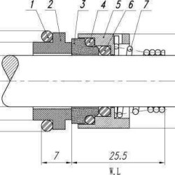 Uszczelnienie pompy Lowara R-LW 12, CAR/SIC, EPDM, 304