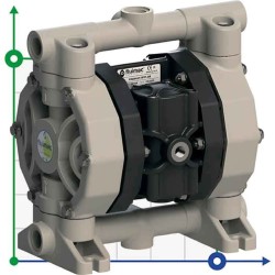 Pompe pneumatique à membrane pour boues de kaolin PHOENIX P60 PP SANTOPRENE, 65 l/min