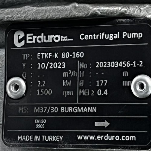 BTKF-K 80-160, imp 177mm, 1500 pompe à huile chaude sans moteur