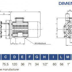 FLUIMAC COMPASS CM 4 PVDF magnetgekuppelte Chemiepumpe, 0,12 kW, 220V