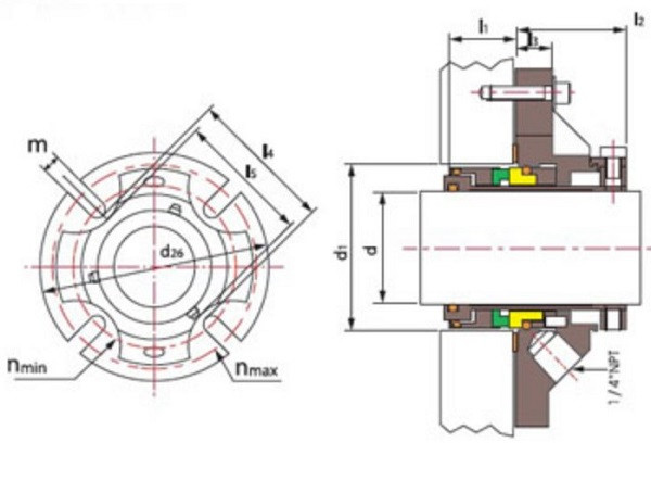Joint cartouche R-CSM 55, SIC/SIC, VITON, 304