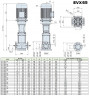 Многоступенчатый насос для водоподготовки EVX 65/2, 11 кВт, 85 м3/ч, 57м, 380V/T, AISI 304 (EBARA EVM)