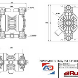 RUBY 051P-P-TPT-T насос пневматический мембранный