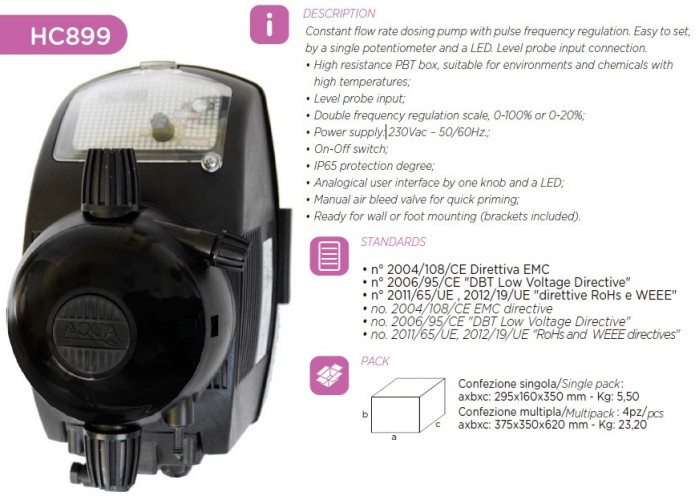 Dosierpumpe PDE HC899-4 25-2,5/42-1 230V PVC-GL-DT