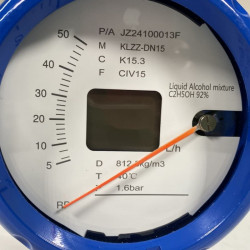 DN15 Edelstahl-Durchflussmesser Rotameter KLZZ PN6 (flüssiges Alkoholgemisch C2H5OH 92%), 5-50 l/h, 4-20mA, Ex