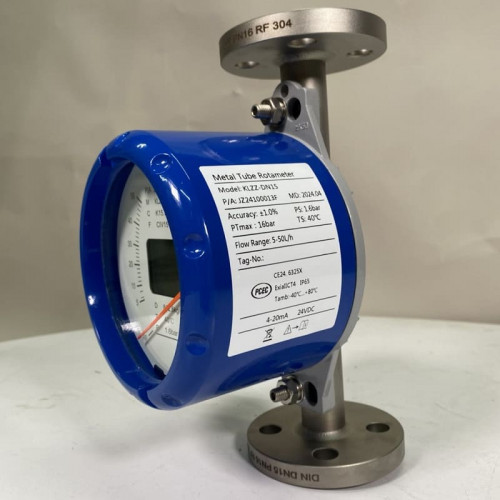 DN15 Витратомір ротаметр з нержавіючої сталі KLZZ PN6 (liquid alcohol mixture C2H5OH 92%), 5-50  l/h, 4-20mA, Ex