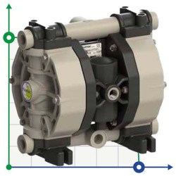 Pompe pneumatique à membrane PHOENIX P60 PP SANTOPRENE+PTFE, 65 l/min pour acide acétique