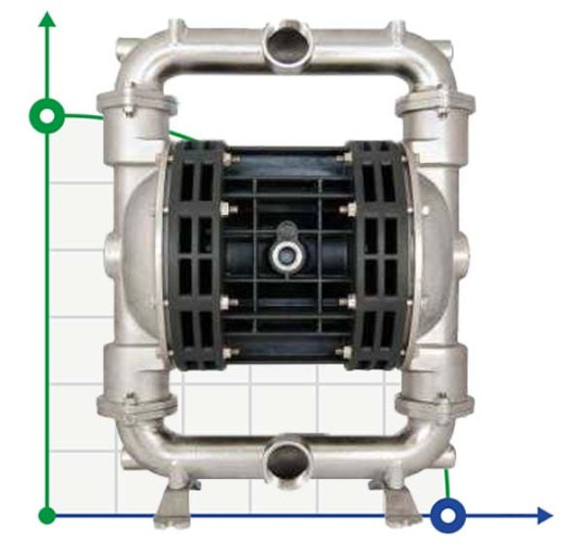 The pneumatic diaphragm pumps BOXER 252 AISI 316 IB252A-HTAAT--