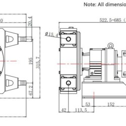 Industrial hose pump JXHIN-20-ABS Plastic-F-NBR-P, 391 l/h, 0,55 kW, 10 bar, 380V