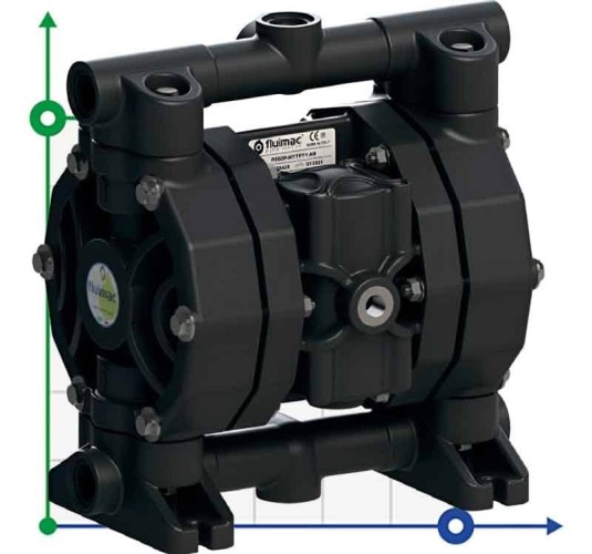 Пневматический мембранный насос для уксусной кислоты PHOENIX P60 PVDF SANTOPRENE+PTFE, 65 л/мин