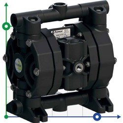 Pompe pneumatique à membrane pour acide acétique PHOENIX P60 PVDF SANTOPRENE+PTFE, 65 l/min