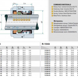 Joint d'arbre R-104A 30, CAR/CER, EPDM, 304