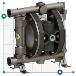 Pompe pneumatique à membrane pour acide acétique PHOENIX P60 AISI316 HYTREL+PTFE, 65 l/min