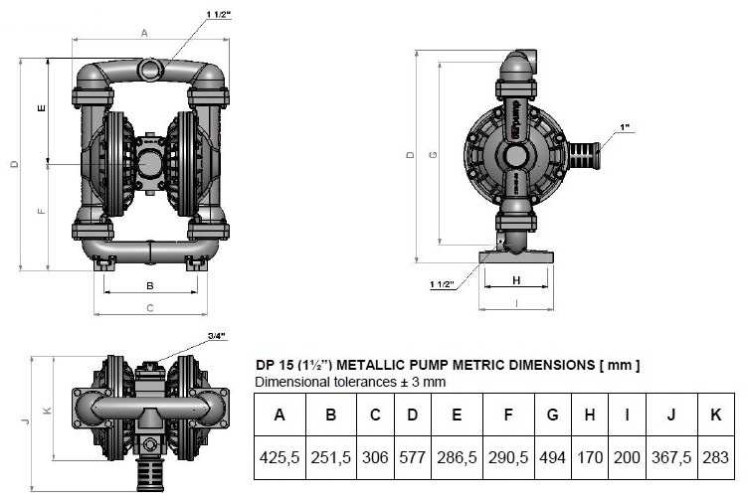 DPX 15 AL/E - Pneumatic Membrane Pump