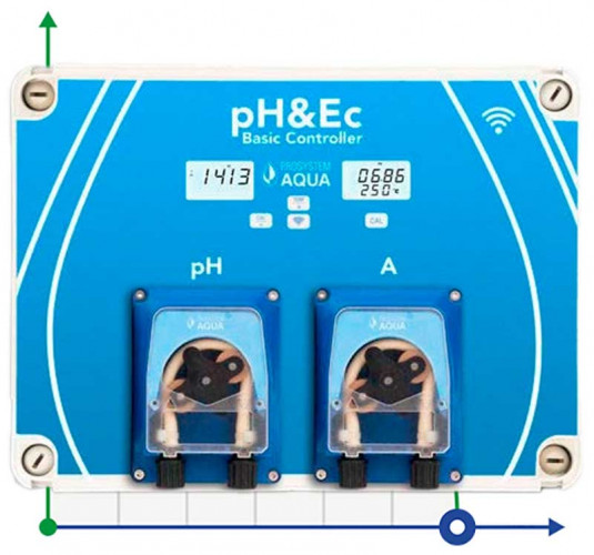 Régulateur automatique de pH&Ec avec mesure de la température de l'eau et pompe à engrais avec Wi-Fi