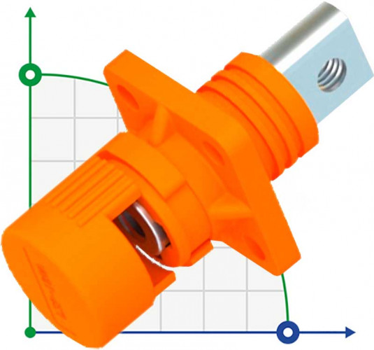 CN06-LSP120A-01-M, 120A, 1000V DC болтовый коннектор резьбовое отверстие, оранжевый