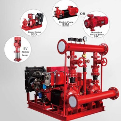 Estación de bomberos de dos bombas BEDJ 150/7-15-12-3 (9 l/s, 70m, 11kW)