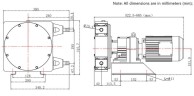 Bomba industrial de manguera JXHIN-20-SS-NBR-P, 391 l/h, 0,55 kW, 10 bar, 380V