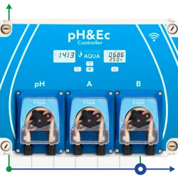 Régulateur pH&Ec automatique avec mesure de la température de l'eau et deux pompes à engrais avec Wi-Fi