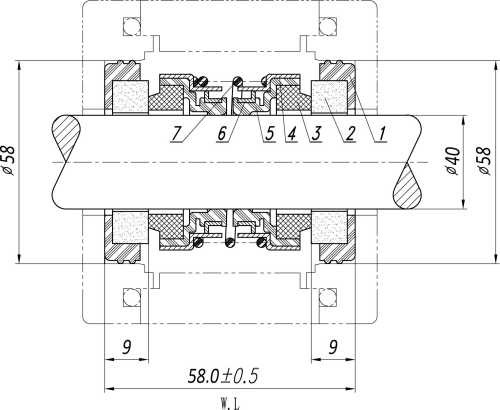 Joint d'étanchéité double R-208 40, SIC/SIC/SIC/SIC, VITON, 304
