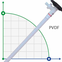 1200 mm, PVDF, partie pompe HP (tuyau) à pomper pour fûts