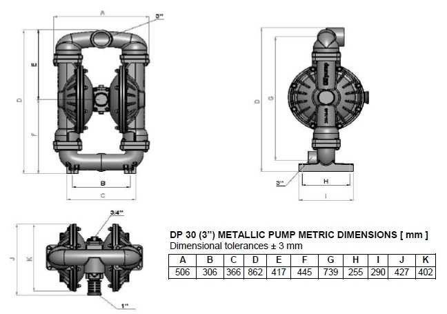 Мембранный насос с пневмоприводом DPX 30 AL/E