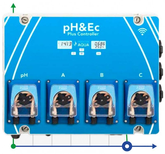 Régulateur automatique de pH&Ec avec mesure de la température de l'eau et trois pompes à engrais avec Wi-Fi
