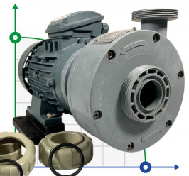 Kunststoff-Chemiepumpe für Säuren DiaPump PA2150 PP, 1,5 kW, 3000 U/min, 380V
